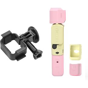 Pocket 3 Extension Adapter & Silicone Cover, Dual Cold Shoe Mount Camera Extender Frame for DJI Osmo Pocket 3 Creator Combo Handle and Protective Case Lens Protector Accessories