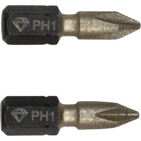 Disston Diamond Grit Screwdriving Insert Bit, 1 Phillips, 1 inch, 2-Pack E0103698