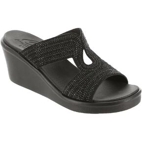Skechers Women's Rumble on-Shining Night Wedge Sandal