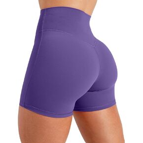 Unthewe Women's Workout Gym Biker Shorts High Waisted Athletic Booty Yoga Shorts with Tummy Control