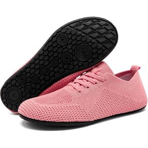 Oltyutc Women's Wide Minimalist Barefoot Shoes Zero Drop Tennis Running Shoes Slip On Walking Sneakers Gym Workout Trail Trainers