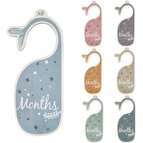CRASPIRE 8Pcs Wooden Baby Wardrobe Dividers Whale Nursery Decor from Newborn to 24 Month Hanger Seperaters Baby Closet Organizers Nursery Infant Wardrobe Hangers Divider for Newborn Shower
