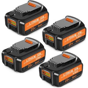Amityke 20v Max Battery 6.0A Replacement for Dewalt 20v Max Battery 4Pack Compatible with Dewalt 20V Series Cordless Power Tools and Charger