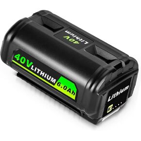 Replacement for Ryobi 40V 6.0Ah Battery Compatible with Ryobi 40 Volt Battery OP4040 OP40401 OP4026 OP40261 OP4050 OP40201 OP40601 Cordless Power Tools