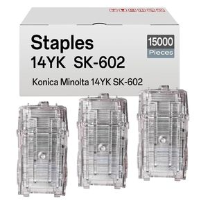 3-Pack SK602 Staple Cartridge Compatible for Konica Minolta 14YK SK-602 SK602 Stacker Staples Cartridges Refills (3 Cartridges, 5,000 Staples Each)