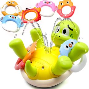 Swimming Turtles Bath Toy, Cute Baby Bath Toys with One-Touch Water Spray Button, Rechargeable Bath Toys for Kids , Kids Bath tub Toys for Toddlers with Five Different Colored