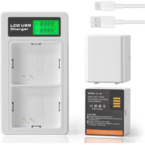 LCD Dual Charger+2-Packs بطاريات A-4A متوافقة مع Arlo Pro 5/5S 2K ، Arlo Pro 3 ، Pro 4 ، Arlo Ultra 2 ، Ultra Cameras VMA5400 VMC4040P PM4640P VMC4060P VMS4240P (3.85V 4800MAH/18.48WH)