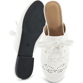 HARENCE Mules for Women Flats Shoes: Comfort Round Toe Backless Loafers Casual Slip On Lace Up Dressy Suede Mule in Kuwait