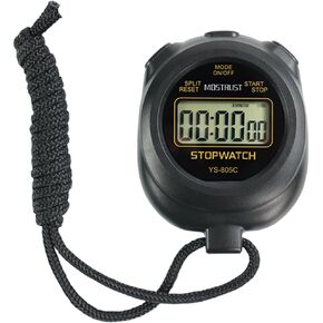 Digital Simple Stopwatch Timer, Single Lap/Split Memory Stopwatch Countdown Timer, On/Off, AAA Battery(Included), Child Friendly for Kids Students Coaches (Yellow)