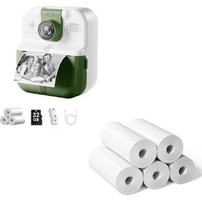 Kids Camera Instant Print, Bluetooth Printer Camera for Kids,5 Rolls Kids Camera Instant Print Paper,DIY Instant Digital Camera for Kids Refill Pack-HD Paper