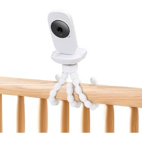 Flexible Baby Monitor Mount Compatible with VTech VM819, No Drilling Baby Camera Mount for Crib Without Wall Damage (White)