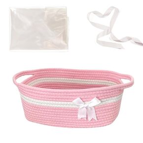Red Basket Easter Gift Bag: Cellophane Wrap for Easter Baskets Empty Baby Shower Gifts with Ribbons and Handles - Rope Cotton Large Woven Basket for Storage - Cute Boxes Bulk Gifts for Women
