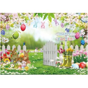 7x5ft Spring Easter Garden Photography خلفية عيد الفصح للتصوير الفوتوغرافي العشب الأخضر العشب