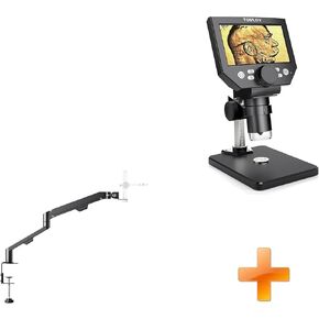 TOMLOV AM06 Flexible Arm Digital Microscope Stand, Lightweight Adjustable Mic Desk Mount Stand with Cable Management+DM4 Lite