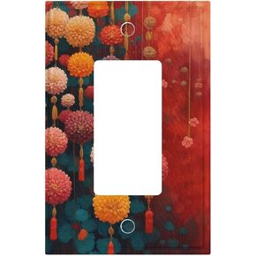 Decorative Art Light Switch Covers Asian Color Knot 2 Gang Double Toggle Wall Plate Decorative Switchcover Electrical Switchplate,5x4.9IN in Saudi Arabia