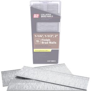 Grip-Rite GRF18MIX, Collated Finish Brad 18GA, Mixed Pack, Galvanized, 900 Nails, Job Pack