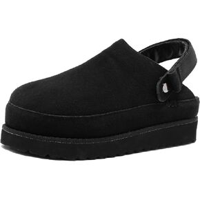 Women’s Genuine Suede Clogs – Platform Mules with Memory Foam, Adjustable Slip-On Sandals, Lightweight Orthopedic Arch Support Sandals, Indoor/Outdoor Slides Footwear