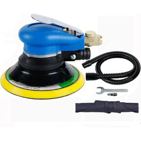 6 inch Air Random Orbital Sander, Vacuum Air Sander for Wood, Composites, Metal, Dual-action Sander,Low Vibration,12,000 RPM (Self-Vacuum)