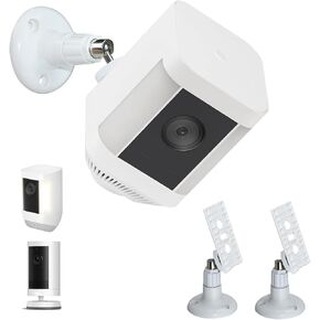 Adjustable Camera Mount Compatible with Ring Spotlight Cam Plus/Pro (Battery), Ring Outdoor Cam Plus, Camera Ceiling Mount, Corner Bracket, White, 2 Pack (No Camera)