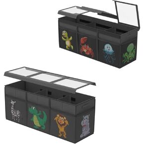 YOHOOLYO Toy Box Chest for Kids,155L Extra Large Collapsible Storage Organizer with Lids Large Toy Box Chest Storage Organizer Bin for Boys,Girls, Nursery Room, Playroom, Closet
