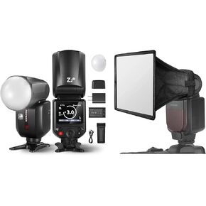 NEEWER Z2-C 2.4G TTL Round Head Flash Speedlite for Canon, 76Ws Speedlight with Dome Diffuser, Upgraded UI, TTL/M TCM Toggle Key, 1/8000s HSS 480 Full Power Flash, Flash Diffuser Included