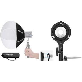 NEEWER NS7L 12"/30cm Lantern Softbox for HS60B LED Video Light, Quick Release 360° Omnidirectional Light Diffuser Mini Softbox with CHB1 Bowens Mount Adapter Holder