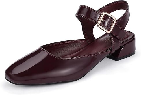 IDIFU Slingback Flats for Women Mary Jane Ballet Flats Square Toe Low Heel Ankle Strap Dress Shoes for Women Comfortable Wedding Bridal Work Office Trendy Dressy Casual Flats Shoes in Saudi Arabia