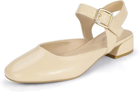 Idifu Slingback Flats for Women Mary Jane Ballet Flats Square Toe Low -heel keel strap shole shoes for women wedder wedder wedder orfely strendy rerendy shary flats shails sholes shoes in Saudi Arabia