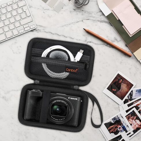 Canboc Carrying Case for Canon PowerShot V1 Hybrid Digital Camera, Point and Shoot 4K Video Vlogging Camera Bag, Zipper Mesh Pocket fits USB Cable, Batteries, Black(Case Only) in Kuwait