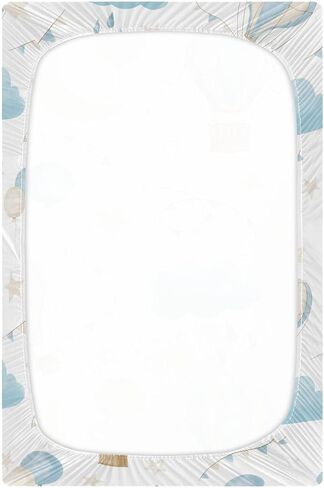 CEBUGI Stretchy Crib Sheet for Baby Boy Girl,Hot Air Balloon Portable Mini Fitted Pack N Play Playard Sheet for Neutral,Ultra Soft Material,Full Standard Toddler Mattresses,M in Kuwait