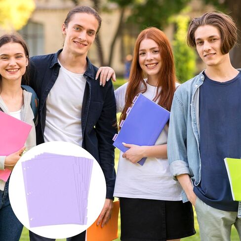 3-Ring Binder Plastic Divider Set, 8-Tab Sturdy Plastic Dividers, Binder Dividers with Tabs, Pink Binder Dividers, Aesthetic Dividers for Binder, Suitable for Notebooks and Binders(Pink) in Kuwait