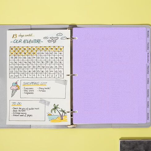 3-Ring Binder Plastic Divider Set, 8-Tab Sturdy Plastic Dividers, Binder Dividers with Tabs, Pink Binder Dividers, Aesthetic Dividers for Binder, Suitable for Notebooks and Binders(Pink) in Kuwait