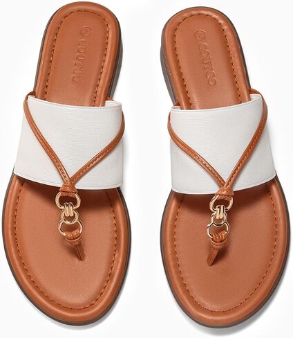 Coutgo Womens Flip Flops Wedge Sandals Dressy Beach Summer Flats Comfortable Slip on Stretch Slippers Shoes in Saudi Arabia