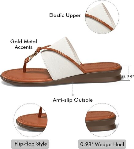 Coutgo Womens Flip Flops Wedge Sandals Dressy Beach Summer Flats Comfortable Slip on Stretch Slippers Shoes in Saudi Arabia