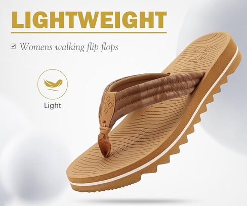 COFACE Womens Arch Support Flip Flops Yoga Mat Comfortable Thick Cushion Walking Thong Sandals Lightweight Slip On Summer Beach Slippers in Kuwait