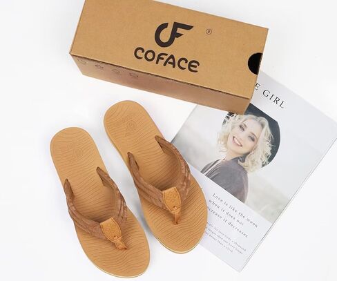COFACE Womens Arch Support Flip Flops Yoga Mat Comfortable Thick Cushion Walking Thong Sandals Lightweight Slip On Summer Beach Slippers in Kuwait