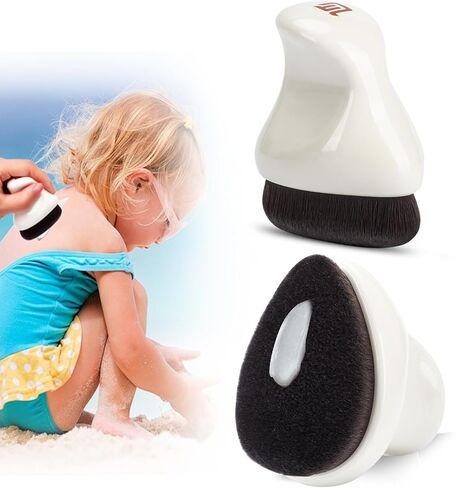 Sunscreen Applicator for Kids,Sunscreen Brush Sunblock Applicator with Protective Case for Kids,Baby,Adult,Beach Essentials for Sunscreen, Suncream and Sun Lotions (White A) in Saudi Arabia