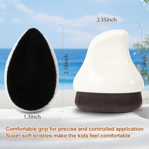 Sunscreen Applicator for Kids,Sunscreen Brush Sunblock Applicator with Protective Case for Kids,Baby,Adult,Beach Essentials for Sunscreen, Suncream and Sun Lotions (White A) in Saudi Arabia