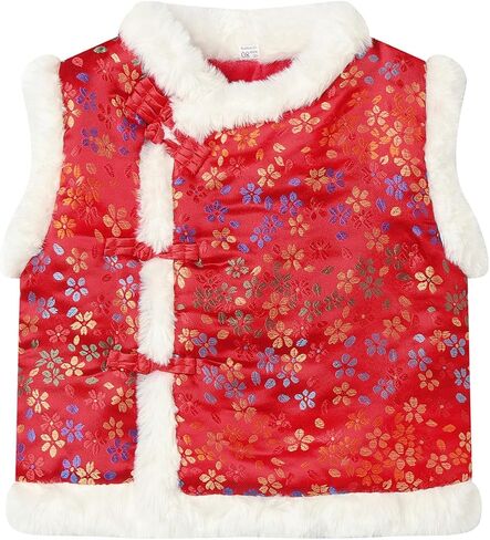 Mud Kingdom Boys Girls Chinese New Year Vest Fleece Lining Sleeveless Outerwear in Kuwait