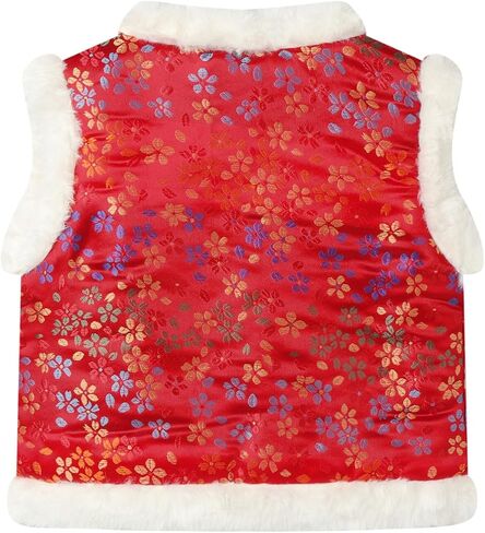 Mud Kingdom Boys Girls Chinese New Year Vest Fleece Lining Sleeveless Outerwear in Kuwait