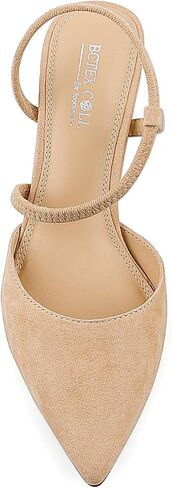 BCTEX COLL Women's Kitten Heel Slingback Closed Pointed Toe Low Stiletto Heels Comfortable Party Wedding Work Dressy Pumps Shoes in Kuwait