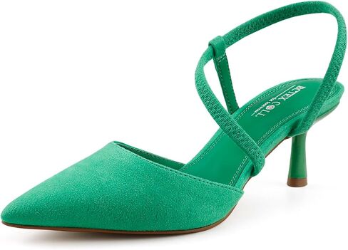 BCTEX COLL Women's Kitten Heel Slingback Closed Pointed Toe Low Stiletto Heels Comfortable Party Wedding Work Dressy Pumps Shoes in Kuwait