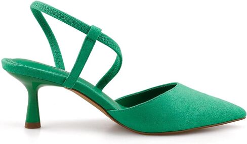 BCTEX COLL Women's Kitten Heel Slingback Closed Pointed Toe Low Stiletto Heels Comfortable Party Wedding Work Dressy Pumps Shoes in Kuwait