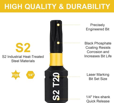 مجموعة بت TROX TORX ، 20 قطعة S2 S2 STELLE STEEL 1 بوصة 1 بوصة الإدراج قطع البراغي hex سداسي مع فتحة إطلاق سريعة in Kuwait