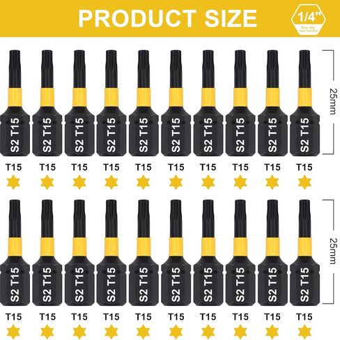 مجموعة بت TROX TORX ، 20 قطعة S2 S2 STELLE STEEL 1 بوصة 1 بوصة الإدراج قطع البراغي hex سداسي مع فتحة إطلاق سريعة in Kuwait