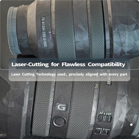 Lens Protective Film Decorative Sticker Compatible with Sony FE 24-105mm F4G OSS Comprehensive Protection Anti-Scratch/Anti-Wear/No-Residue/3M Materail(Ghost Black) in Kuwait
