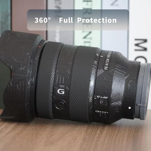Lens Protective Film Decorative Sticker Compatible with Sony FE 24-105mm F4G OSS Comprehensive Protection Anti-Scratch/Anti-Wear/No-Residue/3M Materail(Ghost Black) in Kuwait