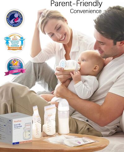 Breastmilk Storage Bag 8 Ounce, Sterile Temp-Sensing Discoloration Milk Storing Bags for Breastfeeding, Disposable No-Leak Breast Milk Storage with Pour Spout, Self-Standing Milk Freezer Bag 120pcs in Saudi Arabia