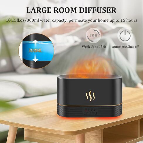 LOVME 450 مل ناشر اللهب - ناشر الزيوت العطرية - ناشر البركان - مع جهاز التحكم عن بعد، مكبر صوت بلوتوث ووظيفة الضوضاء البيضاء، ناشر حريق مرطب اللهب لغرفة النوم والمكتب واليوجا وصالة الألعاب الرياضية in Saudi Arabia