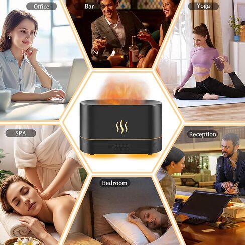 LOVME 450 مل ناشر اللهب - ناشر الزيوت العطرية - ناشر البركان - مع جهاز التحكم عن بعد، مكبر صوت بلوتوث ووظيفة الضوضاء البيضاء، ناشر حريق مرطب اللهب لغرفة النوم والمكتب واليوجا وصالة الألعاب الرياضية in Saudi Arabia